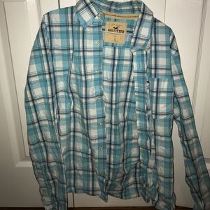 Men's teal hollister shirt button down small