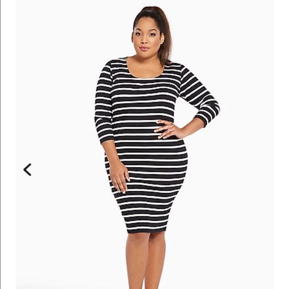 *Brand New* Torrid Striped Ribbed Bodycon Dress