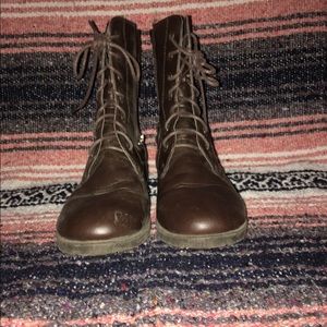Brown combat boots