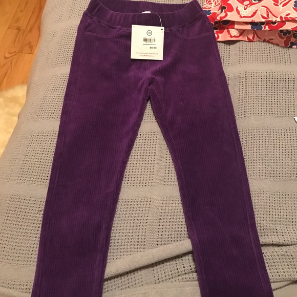 Hanna Andersson purple corduroy skinny pants 4t