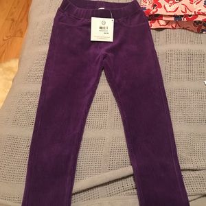 Hanna Andersson purple corduroy skinny pants 4t