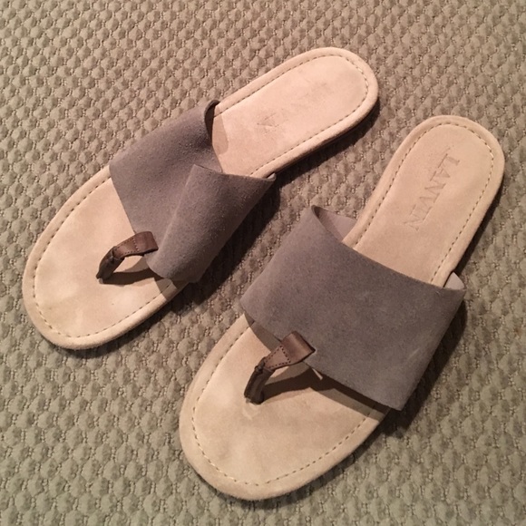 Lanvin Grey Suede Sandals Sz 10