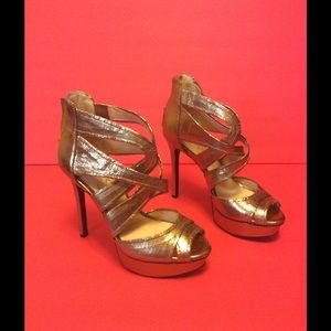 Metallic Gold Jessica Simpson HiHeel Dress Sandals