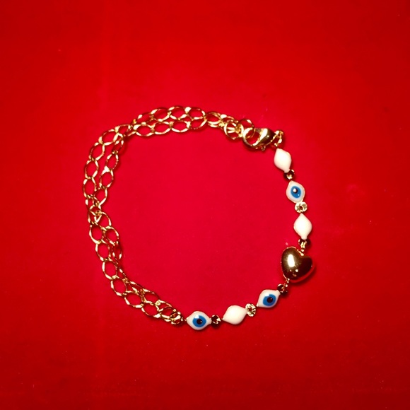 18 KT Gold Plated Evil Eye Bracelet