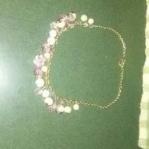 Pink flower bead necklace