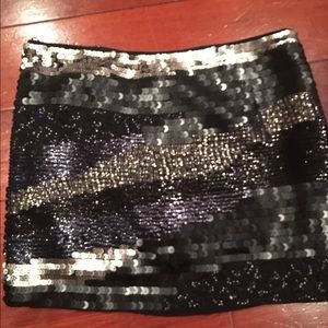 Black Sequins Mini Skirt Size 2