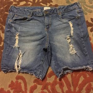Jean shorts.