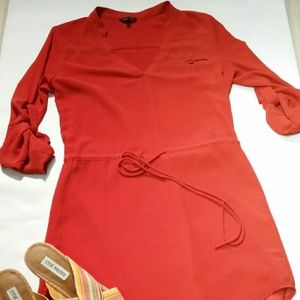 Rust-Orange Shirt Dress