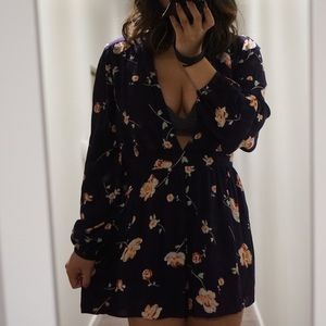 Urban Outfitters Long Sleeve Floral Romper