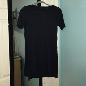 Side slit black tunic top