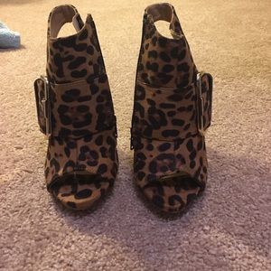 Leopard print ankle boots