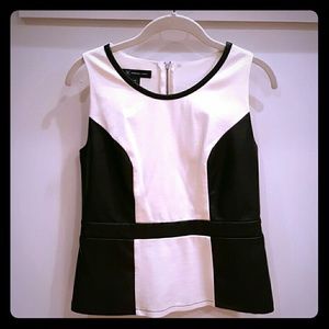 Leather and cotton top