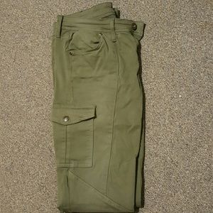 Army green skinny jeans