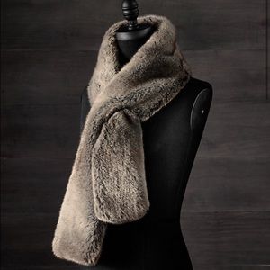 Grey Faux Fur Scarf