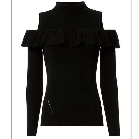 Intermix Kendall Cold Shoulder Ruffle Sweater - Picture 2 of 4