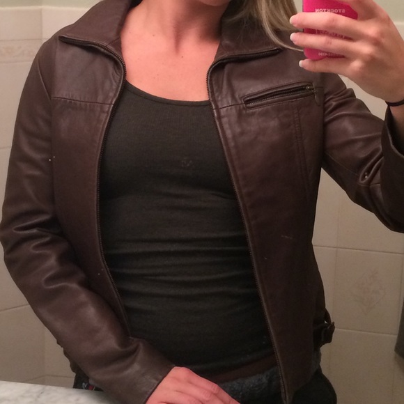Next brown leather jacket