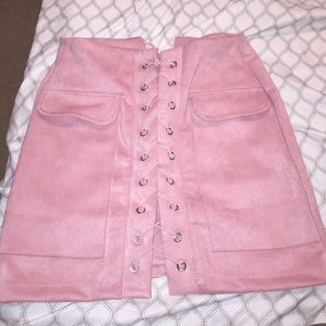 Suede mini skirt