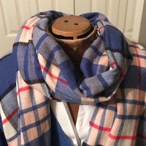 Plaid periwinkle winter scarf
