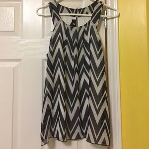 IZ Byer black and white chevron tank top