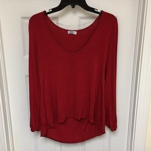 Red Exposed Arms Long Sleeve