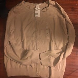 H&M button up beige cardigan