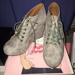 Jeffrey campbell 99 tie grey wedge heels