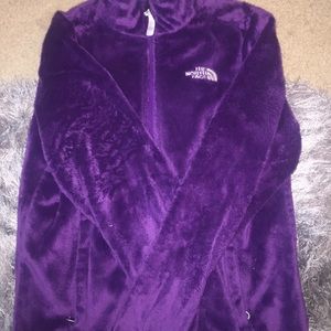 fuzzy purple the north face jacket