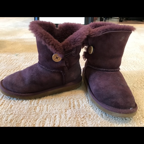 Ugg Bailey Button Boots Dark Purple Kids