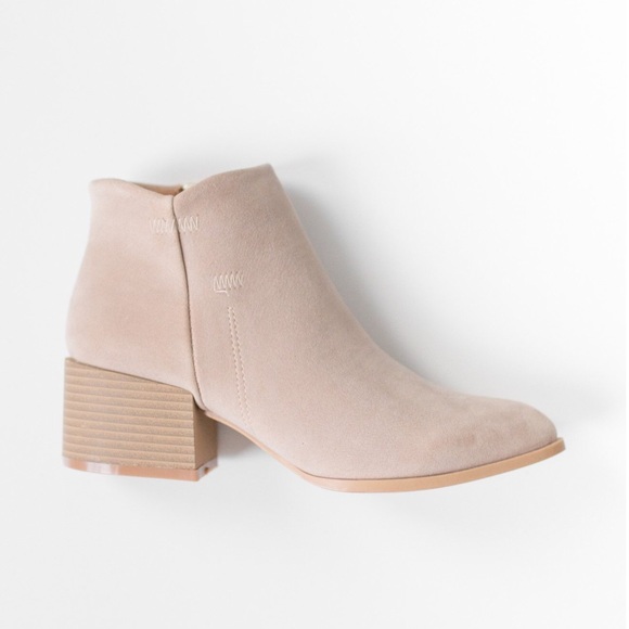 Restock 😍Light beige Faux Suede ankle bootie - Picture 2 of 6