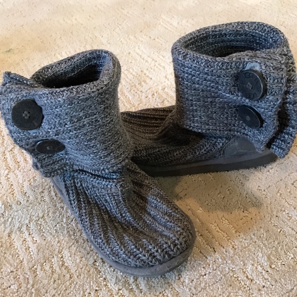Ugg Sweater Knit Boots Grey Kids Size 2