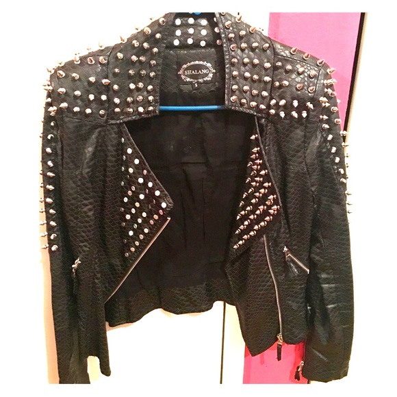 Spike leather jacket