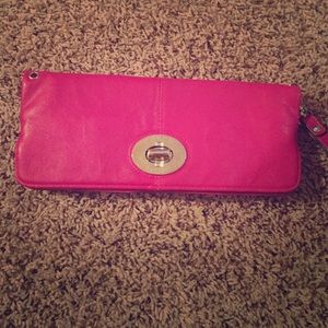 Hot Pink Coach clutch/wristlet