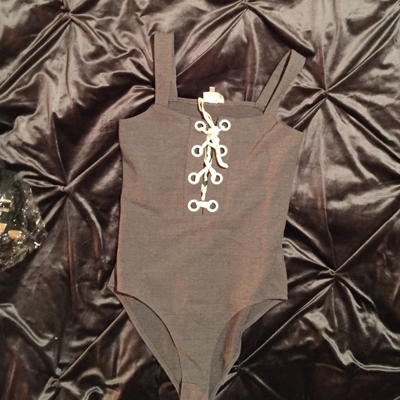 Lace up front bodysuit