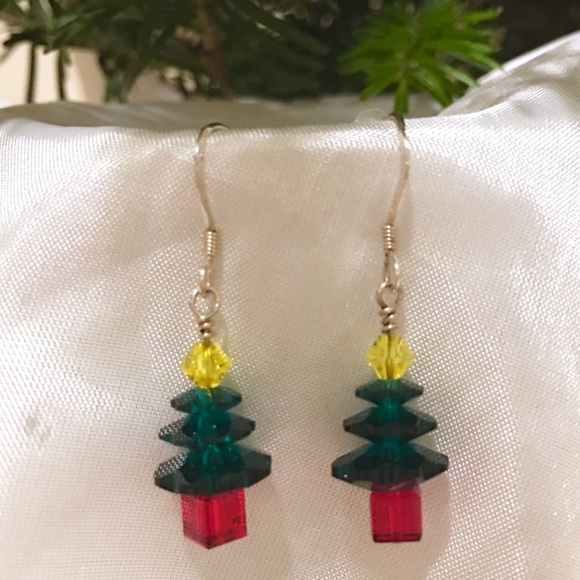 SWAROVSKI Crystal Christmas Tree Earrings - Picture 2 of 5