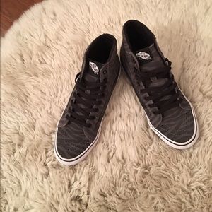 Black printed high top VANS