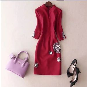 Hand Beaded Midi Dress