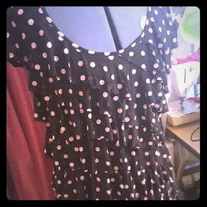 Polka dot ruffle dress