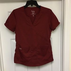 Burgundy Red NRG Scrub Top