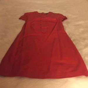Red leather dress