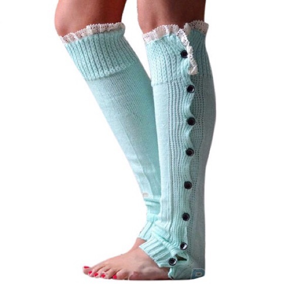 Accessories - Sky Blue Knit Leg Warmers