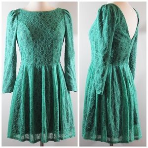 GREEN LACE DRESS