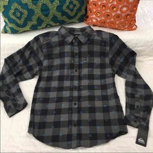 NWT ✨ Quicksilver Boys Flannel Plaid Button Shirt