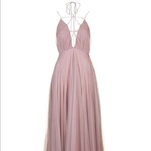 Topshop Tulle lace-up maxi dress