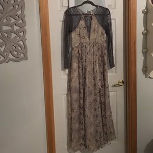 NWOT Free People Floral/Lace Maxi Dress