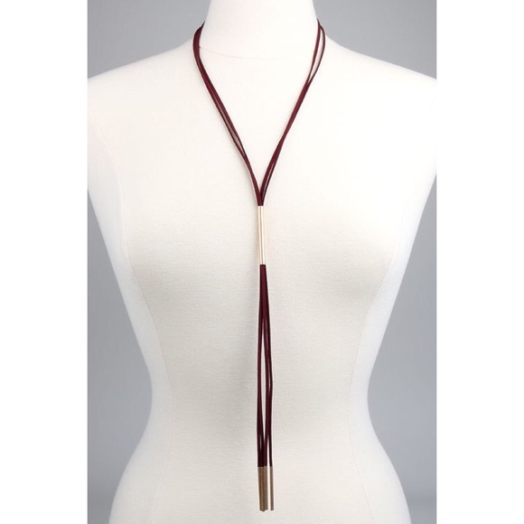 Suede Double Layer Necklace - Picture 2 of 4