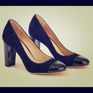 Ann Taylor Alma Quilted Suede cap Toe Pumps