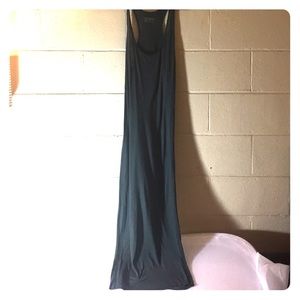 All saints green cotton modal silk slip dress 6