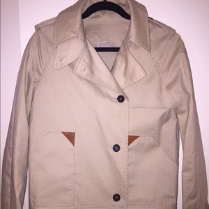 Lacoste Khaki Jacket with Leather Accents