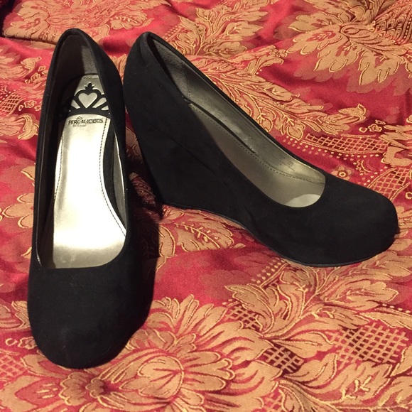 Black Suede Wedges