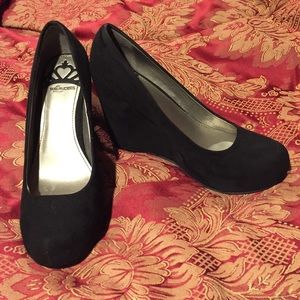 Black Suede Wedges